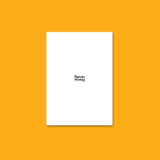 Back of the card featuring the Bobby Blob logo with scribbly, irreverent branding details