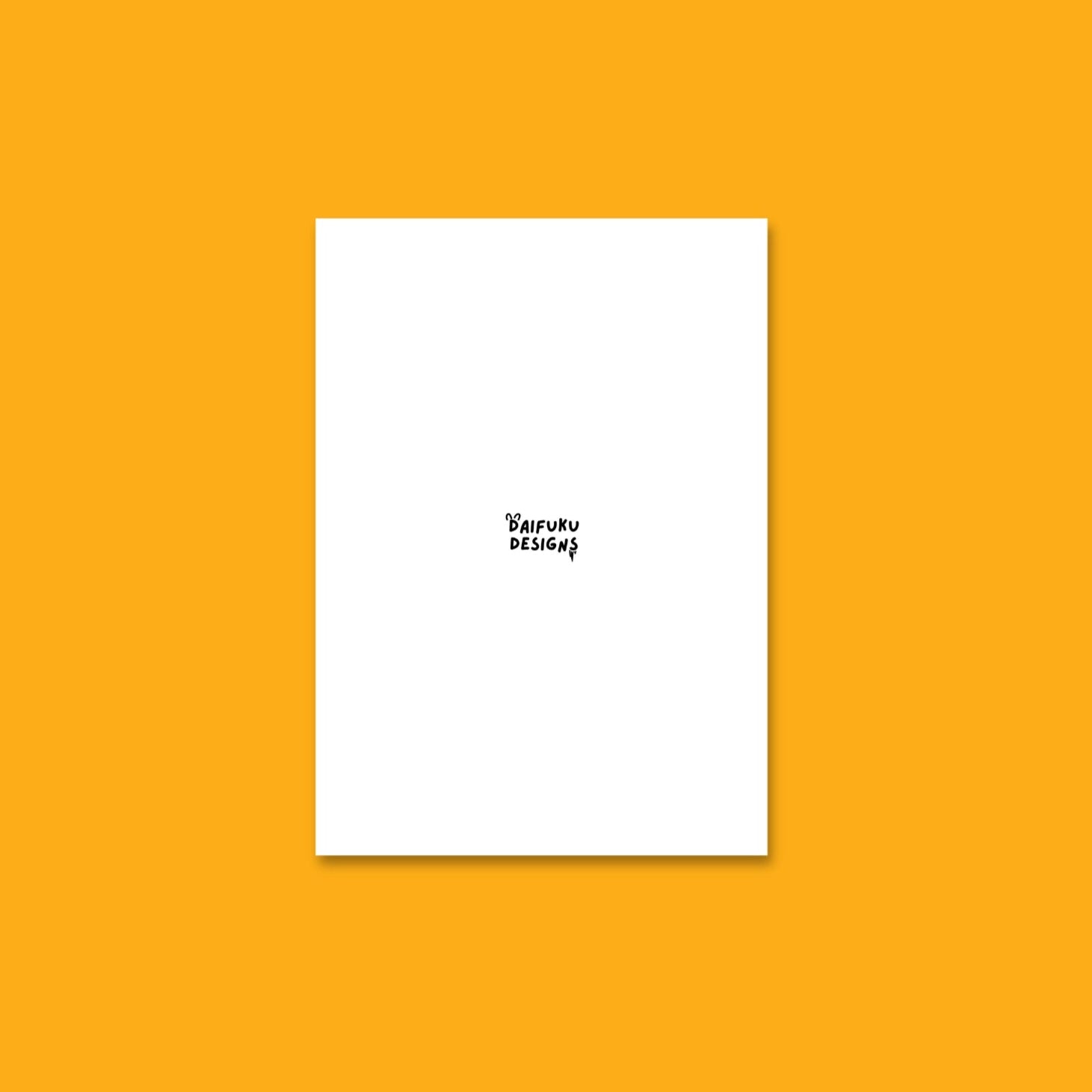 Back of the card featuring the Bobby Blob logo with a small blob being slowly absorbed by a filing cabinet